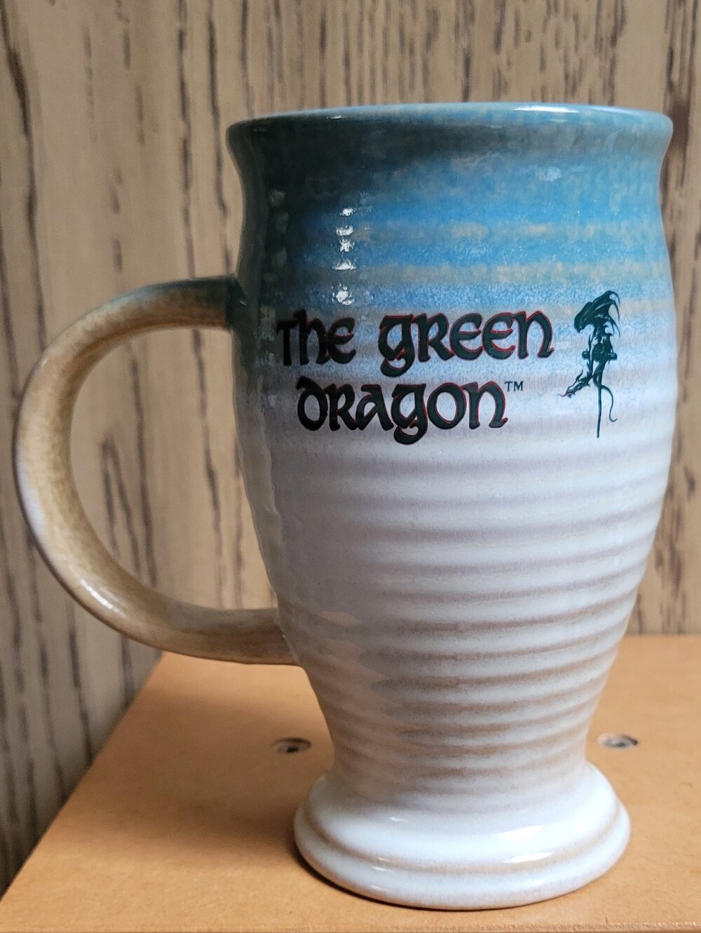 THE GREEN DRAGON Inn Mug Stein Hobbiton Movie Set Merch New Zealand Artisan LOTR